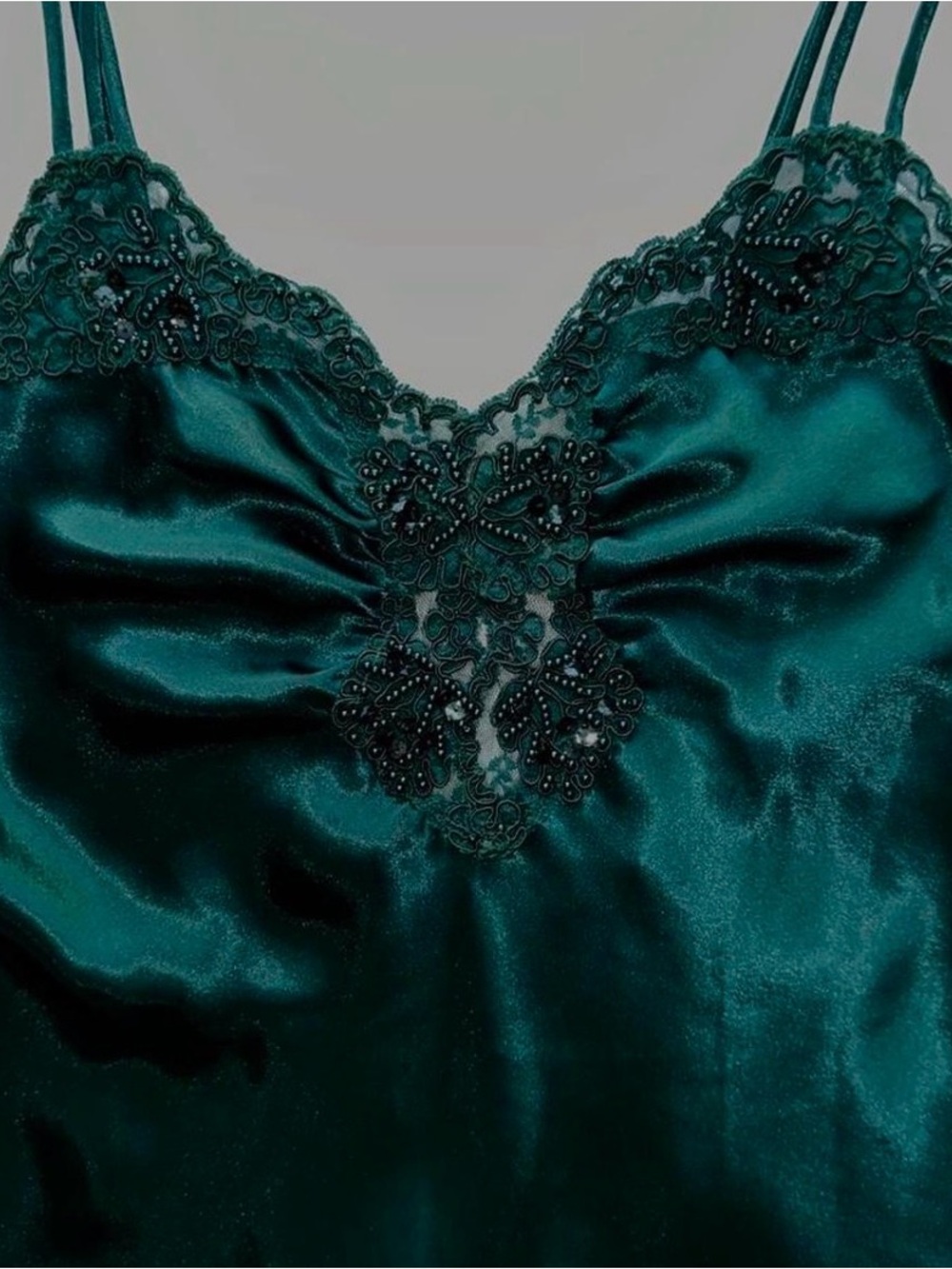 Gold Label Victoria’s Secret vintage VTG emerald forest green dress - Picture 2 of 7